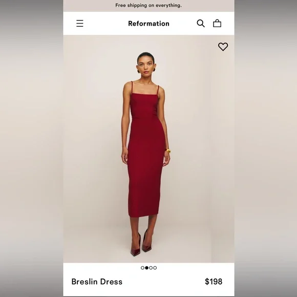 NWT Reformation sparkle red dress - Picture 3 of 8